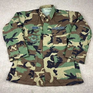 Vintage US Air Force Jacket Mens M Woodland Camo BDU Hot Weather Combat Coat 90s - Bild 1 von 15