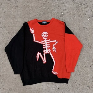 Modcloth Having Tons of Skelefun Sweater XL Halloween Spooky Pumpkin October - Picture 1 of 7
