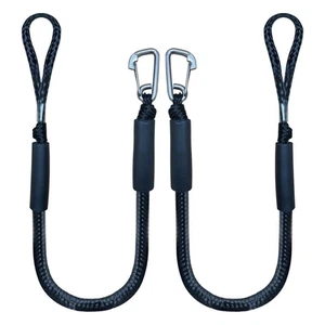 Paquete de 2 líneas elásticas de muelle elástico de 4 pies con clips de acero inoxidable, amarre amortiguador - Imagen 1 de 7