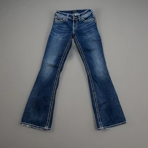 Silver Jeans Co. Suki Bootcut Jeans Dark Wash Denim weiße Nähte Damen 26x32 - Bild 1 von 9