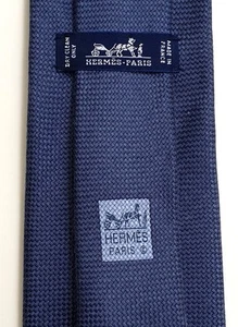 HERMÈS Paris orig. Corbata de sarga vintage 233615 SA 100 % seda azul faconnée H - Imagen 1 de 6