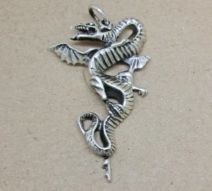 Drache Anhänger 925 Silber 9g Drachen Fabelwesen Fantasy Gothic Neu - Bild 1 von 3