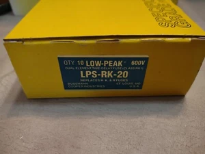 New Bussmann LPS-RK-20 20A Fuse Box Of 10 - Picture 1 of 3