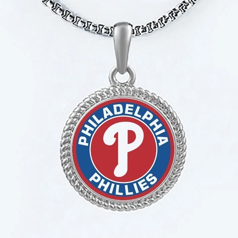 Philadelphia Phillies Womens Mens Link Chain Pendant Necklace w Gift Pkg D22 Cover