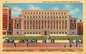 Postcard New York Columbia University South Hall Linen Unposted - Picture 1 of 2
