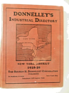 RARE 1928 Donnelley's Industrial, Business Directory, NEW YORK DISTRICT, USA - Foto 1 di 13
