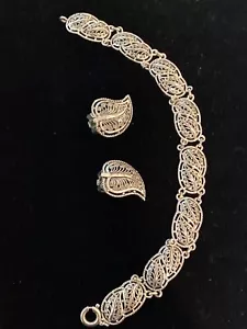 Vintage Willi Nonnenmann Sterling German Bracelet and Earring Set, signed WN - Picture 1 of 5