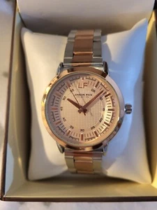 LONDON FOG Inverness two toned rose gold bracelet WATCH. Original MSRP $395. - Picture 1 of 5
