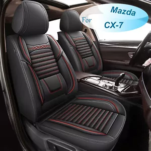 For Mazda CX-7 2007-2012 Car 5 Seat Cover Microfiber Leather Full Set Red Lines - Picture 1 of 7