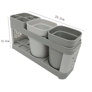 Badezimmer Zahnbürste Zahnpasta Halter Rasierständer Mundwasser Tasse Aufbewahrung Organisieren - Bild 1 von 7