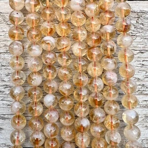 Echte Citrin 4 6 8 10mm Perlen 38cm Strang Armband DIY Schmuck herstellung - Bild 1 von 10