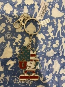 New Disney Mickey Mouse Americana Metal Key Chain - Picture 1 of 5