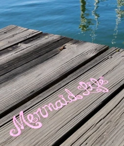 MERMAID LIFE sticker 11.5” x 3.5” Vinyl Decal Sticker PINK MSRP $10.50 - Picture 1 of 2