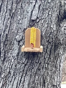Cedar Corn Cob Squirrel Wildlife Feeder Handcrafted - Picture 1 of 13