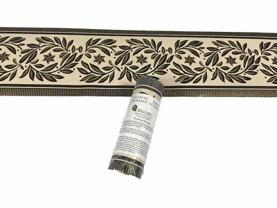 壁纸边框黑色棕褐色黄金民间乡村星叶 4.75 英寸壁挂 — 第 1/3 张图片