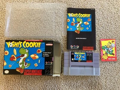 Yoshi's Cookie (Super Nintendo SNES) Complete CIB w/ Card - Image 1 of 4