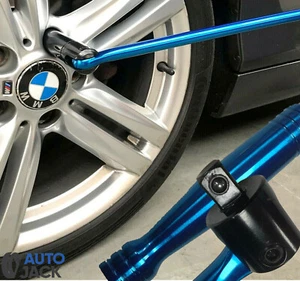 Autojack 750mm Extra Long Breaker Bar 1/2 Socket Sq Dr Power Knuckle Blue Chrome - Picture 1 of 12