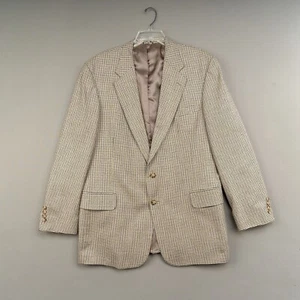 Oak Creek Sport Coat 44L Silk Wool Houndstooth Check Blazer Made in USA - Picture 1 of 19