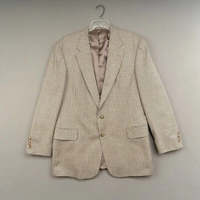Oak Creek Blazer 44L Wool Silk Houndstooth Check Sport Coat USA - Image 1 of 4