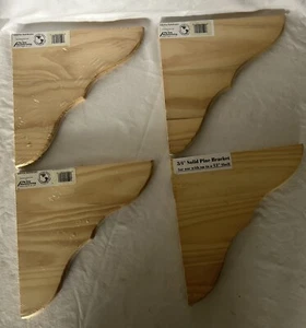 Solid Pine 3/4” Bracket For Up To 12” Shelf Set Of 4 NEW - Picture 1 of 4