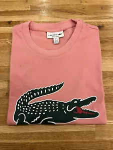 Men’s Lacoste Short Sleeve Crew Neck T-shirt Small Size 3 Pink Regular Fit - Picture 1 of 9