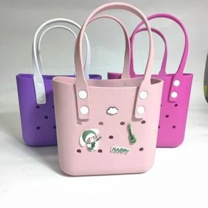 Rubber Beach Bag Mini Crossbody Bag Fashion Hole Tote Bag Women - Picture 1 of 10