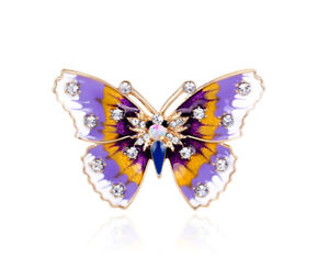 Butterfly Brooch Pin for Women Jewelry Crystal Insect Fashion Woman Girl Vintage