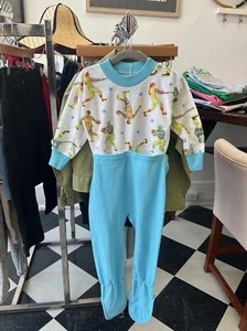 vintage sports footie pajamas toddler youth size 3 70s EUC baseball - Picture 1 of 8