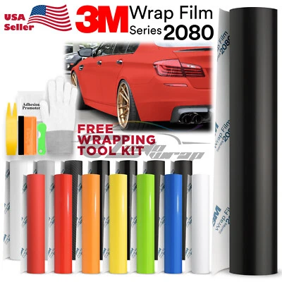 Genuine 3M 2080 Black Vinyl Vehicle Wrap Car Sticker Film Decal Bubble Free - Image 1 of 3