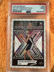 Victor Wembanyama (2023-24 Panini Donruss - Great X-Pectations #10 RC) PSA 9 - Imagen 1 de 2