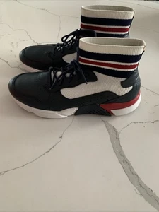 Mark Nason Block Varsity Mens Size 10 Shoes White Red High Top Trainer Sneakers - Picture 1 of 21