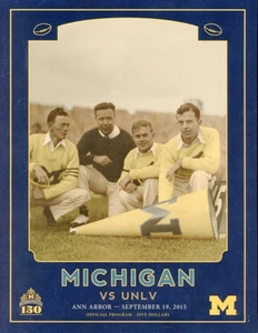 2015 MICHIGAN STADIUM MICHIGAN VS UNLV SEPTEMBER 19TH OFFICIAL PROGRAM MAGAZINE - Picture 1 of 2