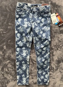 NUEVO CON ETIQUETAS - Jeans Tractor Floral Azul Elástico Jeggings Talla 4 Estilo #SAT118C - Imagen 1 de 14