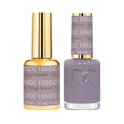 Juego de esmalte y esmalte de uñas DND DC GEL - beige marrón #105 0,6 oz cada uno Foto 1 de 4