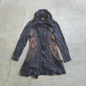 Vintage Y2k 90s Radzoli Boho Grunge Earthy Whimigoth Submersive Cardigan L - Bild 1 von 4