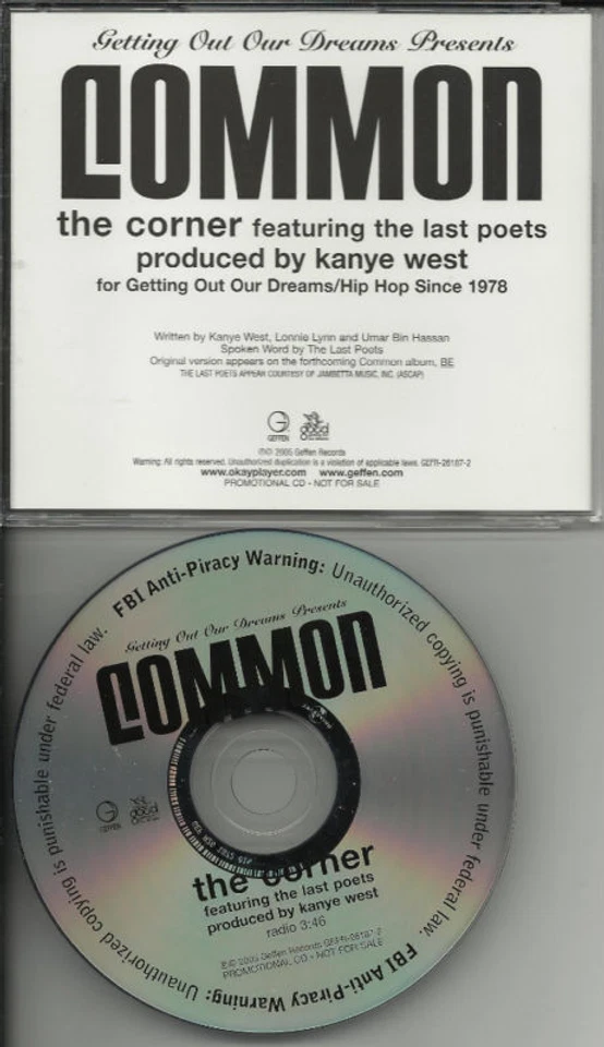 COMMON The Corner RADIO VERSION PROMO DJ CD Single Last Poets KANYE WEST produce - Image 1 of 1