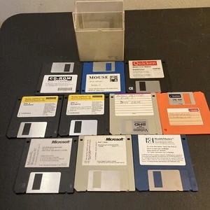 Floppy Disk Lot Untested Microsoft Norton Driver Quicken Health Manager SRW Case - Picture 1 of 7