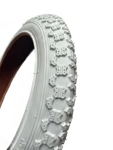 1 x weißer Reifen 14 x 1,95 ( 49-254 ) Kinderfahrrad Fahrradreifen - quadratische Profile - Bild 1 von 2