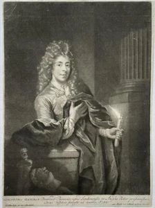 Antique Mezzotint - Portrait of Painter Godfried Schalcken - P. Schenk - Picture 1 of 4