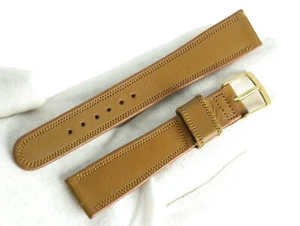 19mm Rare Vintage GEMEX USA Leather BROWN Watch Band Strap 19x16 NOS [0M-R0M] - Bild 1 von 9