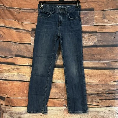 Children's Place Boys Size 8 Straight Fit Blue Denim Jeans Kids Pants Adjustable - Image 1 of 4