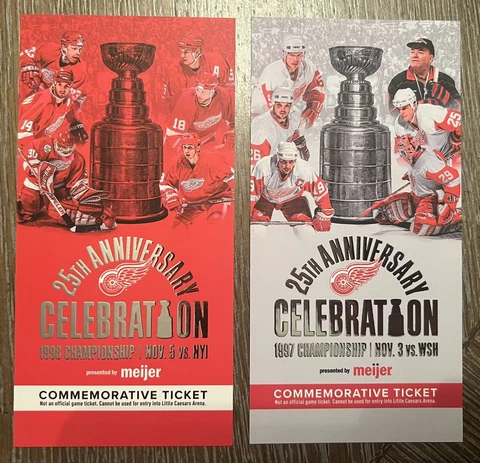 Detroit Red Wings Commemorative Stanley Cup Tickets - SGA Cover