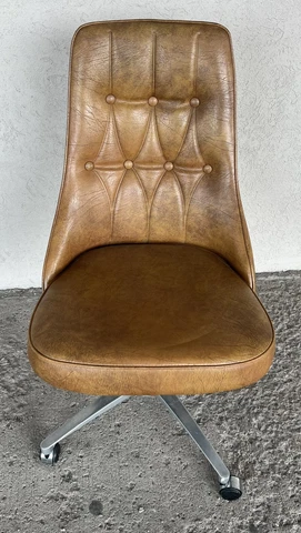 Vintage Rare Chromcraft Furniture Steel & Vinyl Rolling Dining Chair Classic! Cover