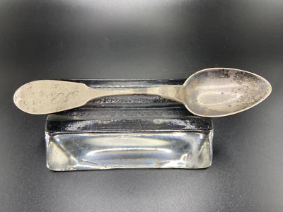 Moneda antigua cuchara plata T.P. Marcas coloniales Leonard con monograma Foto 1 de 4