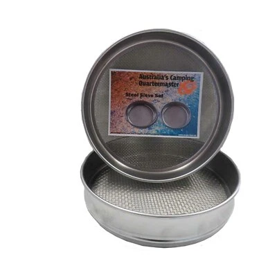 ACQM Gold Gem Panning Prospecting Sieve Course & Fine Mesh Set Steel - image 1 of 4