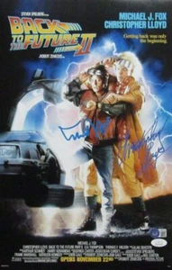 Foto firmada por Christopher Lloyd/Michael J Fox de Regreso al Futuro 11x17 BAS/JSA - Imagen 1 de 3