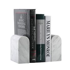 Greek Natural Marble Bookends for Shelves, Book Ends for Heavy Books, 13LBS U...