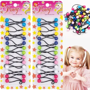 28 Pcs Hair Ties 12Mm Ball Bubble Ponytail Holders Colorful Elastic Accessories - Picture 1 of 12