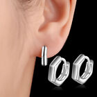 Women 925 Sterling Silver Hoop Huggie Earrings Ear Buckle Jewelry Eh148