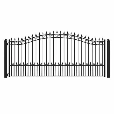 ALEKO Prague Style Garden Yard Steel Single Swing 14 ft Driveway Gate Black - Image 1 of 4
